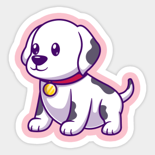 Cute Damatian Dog Sitting Cartoon Sticker